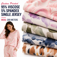Tissu jersey imprimé en rayonne et élasthanne, maille simple, pour robes et jupes, grammage plus lourd, fournisseur en gros