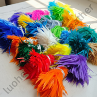Plumes de coq enfilées de 6 à 8 pouces pour la fabrication de mouches de pêche, plumes de selle, plumes de hackle pour accessoires de costumes de carnaval et de festival en Inde