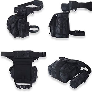 맞춤형 로고 다기능 야외 하이킹 허벅지 가방 오토바이 여행 전술 허리 드롭 레그 백 물병 파우치 포함 - Product Image 2
