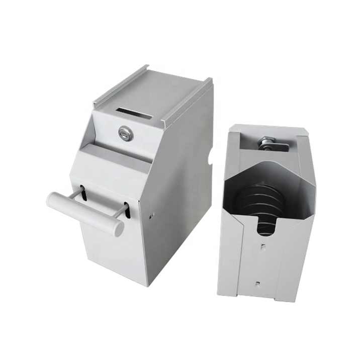 Secure Metal 2 Positions Lock Coin-operated Cash Box Under Counter Safe ...