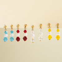 Doppelkegel-Glasohrringe mit Perle für Damen Goldton-Perlen Vierfarbiges Set Funkelnder Eleganter Schicker Feiner Schmuck Geschenk für Tägliches Tragen