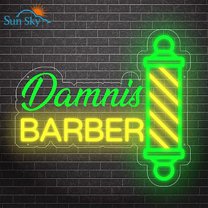 Op maat gemaakte barbierzaak logo UV-geprint neonlicht LED nachtlampje acryl feest bruiloft decoratie gratis ontwerp neonlicht reclamebord - Product Image 4