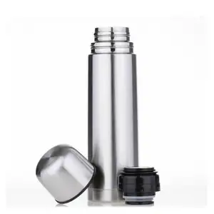 OKADI Botol Air Termos Stainless Steel, Termos Logo Kustom Dinding Ganda Terisolasi 1 Liter