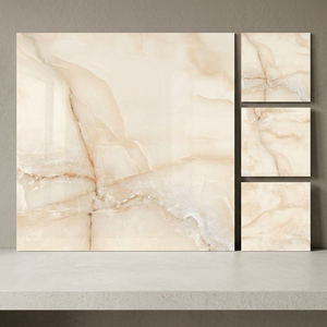 Living Room Glossy Porcelain <b>Floor</b> Tiles 60x60cm Marble Effect Ceramic Flooring 8.5mm - Product Image 4