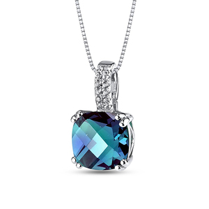 SKA 925 Sterling Silver Vintage Marquise Cut <strong>Alexandrite</strong> Jewelry <strong>Necklaces</strong> - Product Image 2