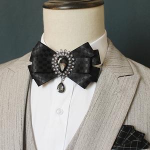 Pajarita de tela negra con pedrería duradera <span class=keywords><strong>para</strong></span> hombre, con correa ajustable, ideal <span class=keywords><strong>para</strong></span> camisas de <span class=keywords><strong>traje</strong></span>, regalo de graduación <span class=keywords><strong>y</strong></span> actuaciones en escenario. En stock. - Product Image 1