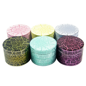 Nouveau Grinder à herbes en métal de 50 mm, motif craquelé multicolore effet fumée brisée, accessoire pour fumer - Product Image 4