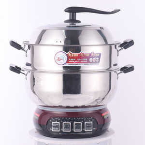 Electric Hot Pot Stainless Steel 5L 32Cm Multi Function Cooker For Home Use - Product Image 2