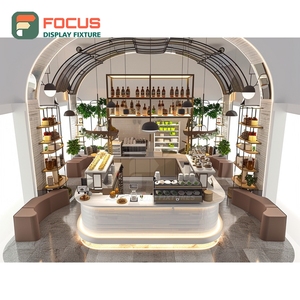 Mostrador de Servicio de Café de Lujo, Estación de Barista, Estante para Caja Registradora, Mostrador de Café de Roble Natural - Product Image 5