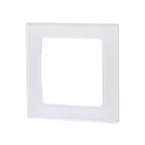 Placa de pared de vidrio con 1 interruptor, blanca, diseño elegante, fácil instalación, ideal para controlar la iluminación en espacios. - Product Image 1