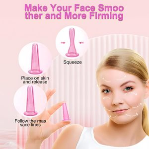 Ensembles de ventouses en silicone pour thérapie anti-cellulite, masseur à ventouses sous vide pour le traitement de la cellulite, ventouses faciales - Product Image 2