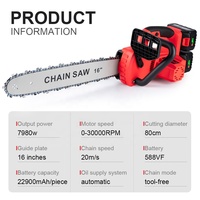 ONEVAN-Scie électrique sans fil, moteur sans balais, outil de jardinage pour Makita 18V, 7980W, 16 pouces