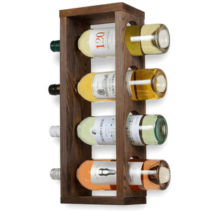 Estante de Pared para 4 Botellas Estilo Shabby Chic, 100% Madera de Pino, Decoración del Hogar Conveniente, Estante para Copas de Vino de Madera Más Vendido - Product Image 5