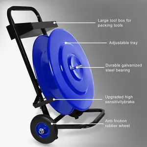 JH-Mech Portable Design Easy To Move Polupropylene Reel Dispenser All Steel Material Strapping Cart