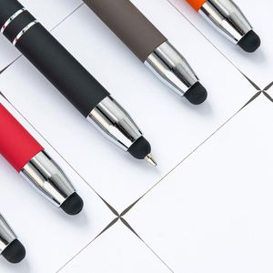 Wholesale Bulk Soft Rubber Metal Aluminum Ballpoint <b>Pen</b> With Printed Logo Advertising Customized for Touch Screen Table - Product Image 2