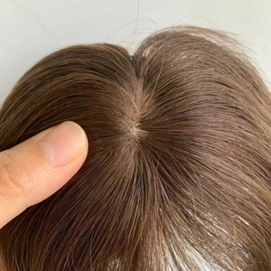 Emeda #4 colore naturale iniezione capelli Topper piccole dimensioni <span class=keywords><strong>5.5</strong></span>*6.5 cm Base di seta - Product Image 2