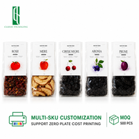 Sachet alimentaire transparent personnalisé imprimé en héliogravure, refermable, en PE de qualité alimentaire, recyclable, pour fruits secs, emballage de détail