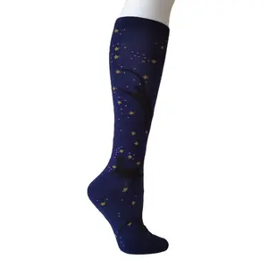 Calcetines de fútbol de compresión de tubo largo hasta la rodilla unisex de diseño divertido para deportes