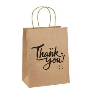 Manufacturer Factories Wholesale Customized Thank You Shopping <b>Gift</b> Paper <b>Bags</b> Design Printed Brand logo with Handle - Product Image 3