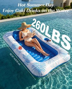 Flotador Inflable para Broncearse, Tumbona de PVC Resistente con Almohada y Portavasos para Adultos, para Jardín, Lago o Playa - Product Image 6