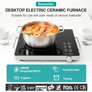 3500W Điện Mạnh Mẽ Bếp Điện Gốm Nhà Hàng Cảm Ứng Hob Tấm Chống Thấm Nước Cảm Ứng Điện Hồng Ngoại Nồi - Product Image 2