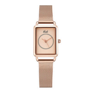 Montre élégante pour femme avec cadran rectangulaire, style rétro, bracelet en acier inoxydable, petite montre à quartz étanche - Product Image 3