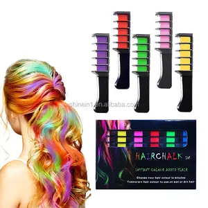 Hot Sale Cosplay Temporary Bright Non-Toxic Hair Color Dye Hair Chalks Washable Hair Color Comb Girls for Party Makeup