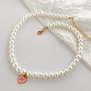สร้อยคอดีไซน์ใหม่12ราศีสำหรับผู้หญิงจี้หัวใจสีชมพูเคลือบแฟชั่น12ราศีประดับด้วยลูกปัดไข่มุกสร้อยคอโชกเกอร์สำหรับผู้หญิง - Product Image 3