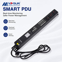 PDU intelligent à montage vertical en rack, prise US, contrôle à distance, surveillance en temps réel, protection contre les surcharges, alerte pour armoire serveur