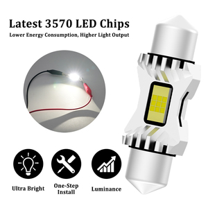 OEM 12V-24V Festoon LED 28mm 31mm 36mm 39mm 41mm Super Lumineux <span class=keywords><strong>pour</strong></span> Plafonnier de Voiture, Lecture Carte, <span class=keywords><strong>Coffre</strong></span> et Système d'Éclairage Automobile - Product Image 1