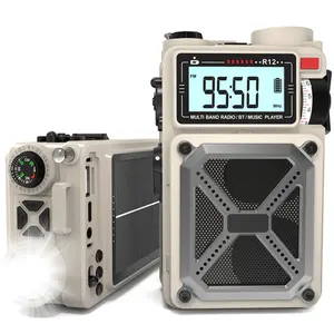 Pocket With NOAA Alerts Lantern Solar Kit Shortwave Charged Power Bank 4000mAh Speaker Retro Radio