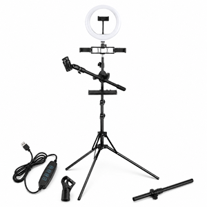 ขาตั้งกล้องตั้งโต๊ะ Good QX-260S พร้อมไฟวงแหวน LED ขนาด <span class=keywords><strong>10</strong></span> นิ้ว และที่ยึดโทรศัพท์สำหรับถ่ายภาพ - Product Image 5