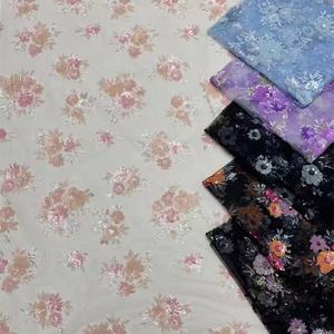 EN Stock en gros brillant perlé broderie 3D paillettes dentelle tissus pour vêtements de mariée personnalisé coloré Tube Sequin Tulle tissu - Product Image 1