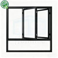 Fenêtre américaine Grand panneau de verre Fenêtre d'auvent en aluminium pour maison Fenêtre à battants certifiée NFRC