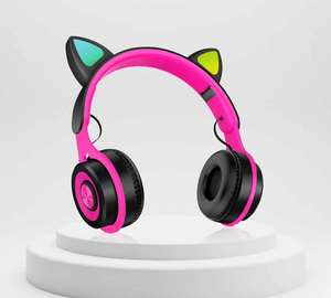 Audífonos Inalámbricos con Orejas de Gato, con Micrófono, LED, para Niñas, Estéreo, para Teléfono, Música, Bluetooth, Regalo para Gamers - Product Image 4