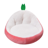 Winterse fluwelen ovale warme dierenmand, rechtstreeks van de fabriek, zacht pluche kattenbed, knus hondenbed voor kleine honden en kittens