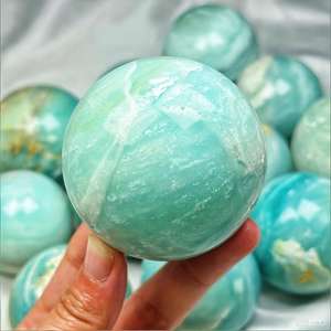 Sphère d'agate bleue naturelle en gros, boule de cristal polie, artisanat en quartz et ornements de décoration intérieure - Product Image 6