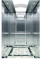 Ascenseur de passagers Fareo moderne en acier inoxydable sans engrenages à traction AC - Durable, installation et fonctionnement faciles, plancher en PVC, appartement