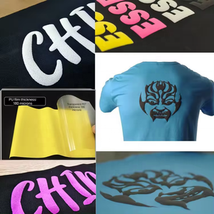 Bán buôn <span class=keywords><strong>3D</strong></span> Puff in vinyl truyền nhiệt biểu tượng tùy chỉnh <span class=keywords><strong>3D</strong></span> Puff Vinyl Plastisol màn hình in truyền nhiệt cho T-Shirt - Product Image 5