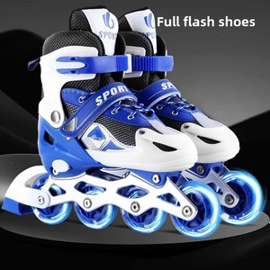 Venta Directa de Fábrica, <span class=keywords><strong>Patines</strong></span> de <span class=keywords><strong>Ruedas</strong></span> Ajustables con Luces para Niños, Deportes al Aire Libre, Tela de Malla de PU, <span class=keywords><strong>Ruedas</strong></span> de PVC de Una Sola Fila, para Niños - Product Image 1