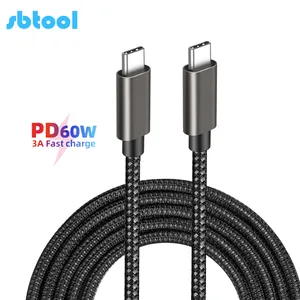 60W Type C Cable Fast Charging Cable C TO C 3A PD Quick Charging USB-C Cables Data Line For Macbook tablet pc and phone