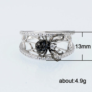 Anello 3D a Forma di Ragnatela Nera, Gioiello Creativo e Alla Moda per le Dita - Product Image 5