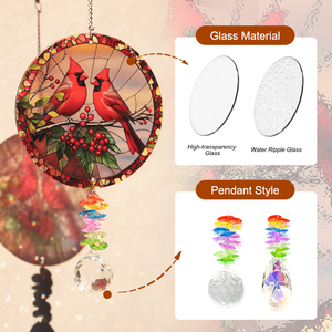 Atrapasoles de Vidrio Colorido con Colgante de Cristal Brillante, Decoración de Ventana Arcoíris Art Deco Moderna Personalizable, Navidad - Product Image 3