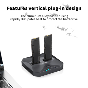 <span class=keywords><strong>Duplicateur</strong></span> 20Gbps NVMe SATA M.2, clone hors ligne à double baie <span class=keywords><strong>USB</strong></span> <span class=keywords><strong>C</strong></span> vers NVME Station d'accueil SATA pour boîtier de disques durs M2 SSD M Key - Product Image 2