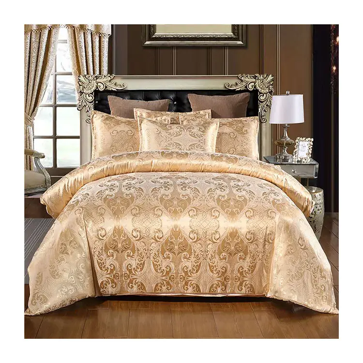 Parure de lit en Satin et Polyester 100%, ensemble de literie de luxe en soie, housse de couette, Queen Size