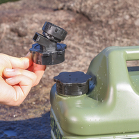 Seau à eau carré d'extérieur de 2 gallons (11 litres) en PE de qualité alimentaire avec robinet et couvercle, conteneur d'eau pour le camping, réservoir d'eau