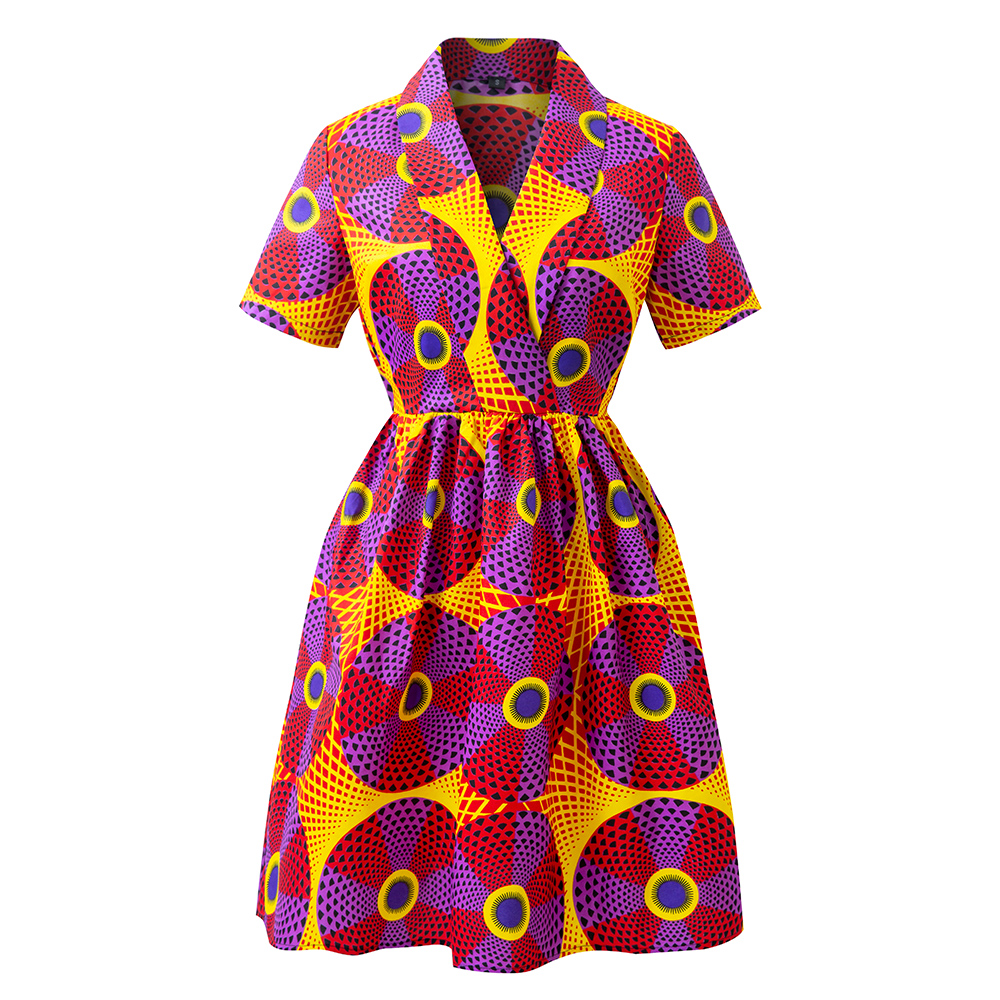 white christmas dresses RACHELLE African Print mini Dress