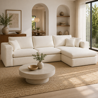 Canapé sectionnel en tissu de luxe moderne, confortable pour le salon, avec coussins doux, design modulaire, meubles pour appartement