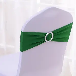 Эластичные Свадебные декоративные пояса для стула с пряжкой из спандекса, 24 цвета