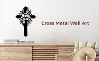 Croix murale en métal rustique vintage Oniya, décoration murale en fer pour la maison et le jardin, sculpture dimensionnelle